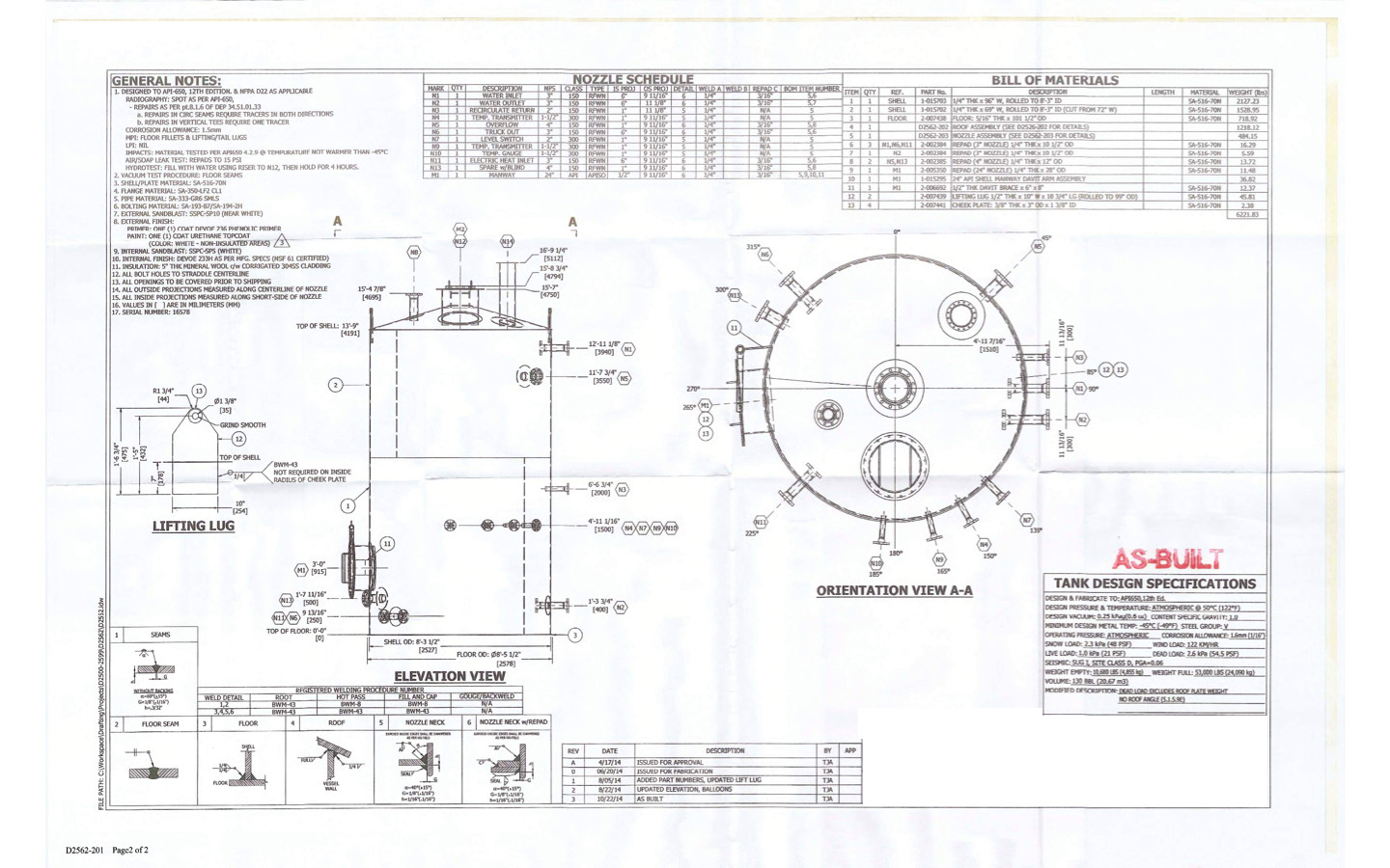 Storage Tank Drawing